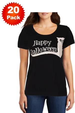 20 Pack Happy Halloween T-Shirt Glow In The Dark