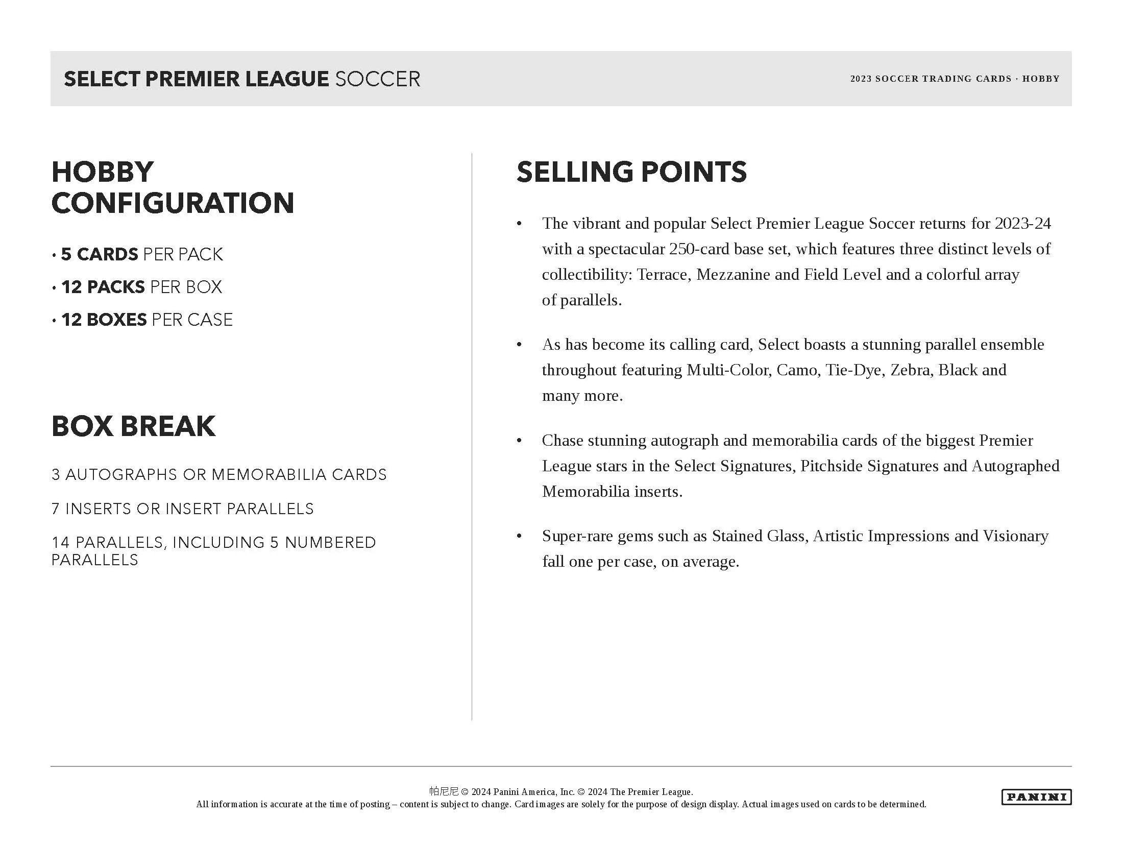 2023-24 Panini Select EPL Soccer Hobby