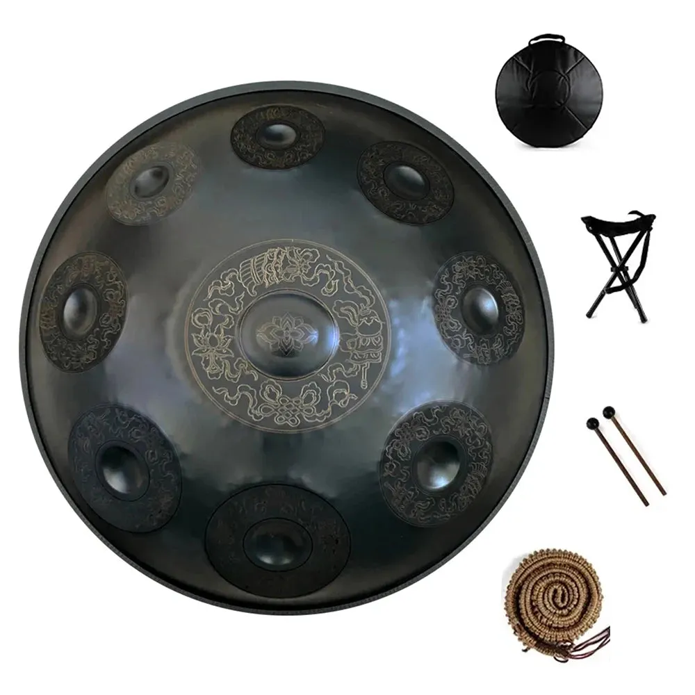 22 Inch 440HZ 9/10/12 Tone, D Minor Hand Painted Steel Tongue Drum   FREE Carrying Bag