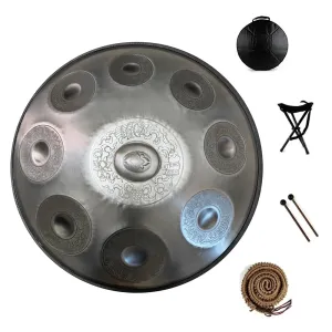 22 Inch 440HZ 9/10/12 Tone, D Minor Hand Painted Steel Tongue Drum   FREE Carrying Bag