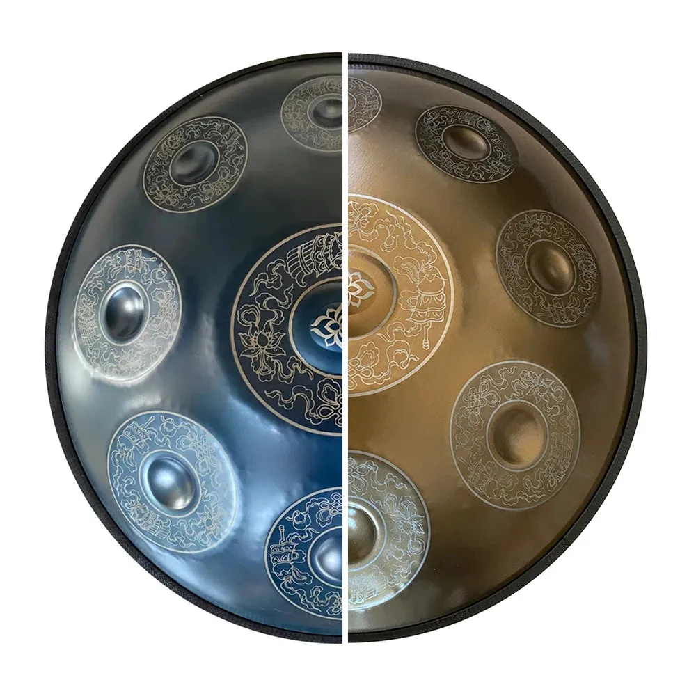 22 Inch 440HZ 9/10/12 Tone, D Minor Hand Painted Steel Tongue Drum   FREE Carrying Bag