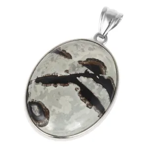 30X40MM Oval Hand-polished Artistic Jasper Gemstone Pendant (Not Sterling Silver)