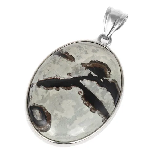 30X40MM Oval Hand-polished Artistic Jasper Gemstone Pendant (Not Sterling Silver)