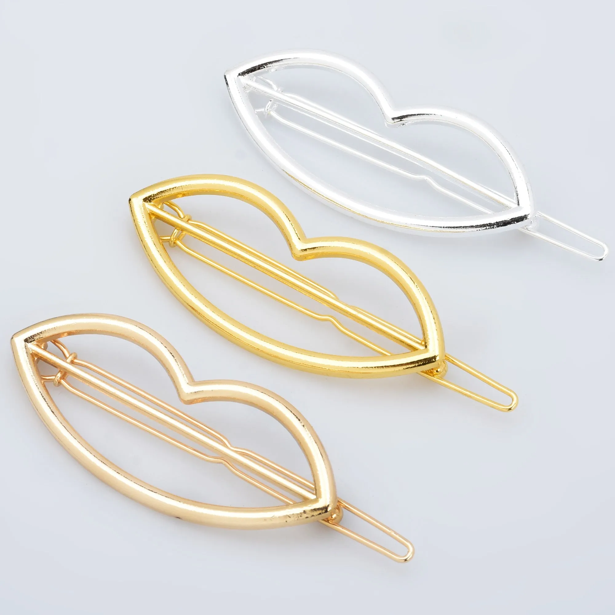 3/4"*2" Alloy Lip Hair Clip hair slide clip Minimalist Hair Barrette Geometric Hair Accessory 5pcs 102913