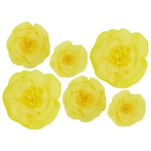 3D Flower Yellow Paper Wall Flowers for Baby Shower Birthday Party