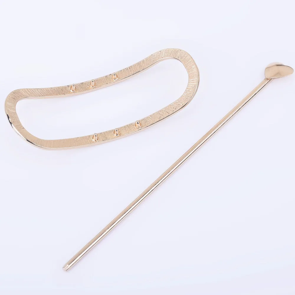 3" Alloy Pockmark Oval Geometric hair clip Minimalist hair accessories hair pin Hair Barrette Stylish Hair Clip 1pcs 102598