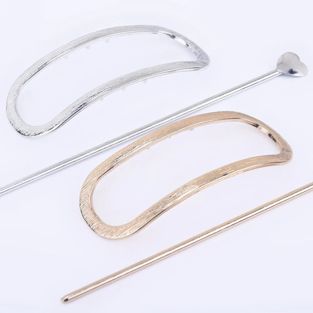 3" Alloy Pockmark Oval Geometric hair clip Minimalist hair accessories hair pin Hair Barrette Stylish Hair Clip 1pcs 102598