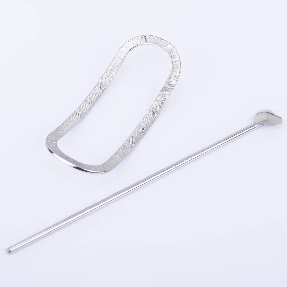 3" Alloy Pockmark Oval Geometric hair clip Minimalist hair accessories hair pin Hair Barrette Stylish Hair Clip 1pcs 102598