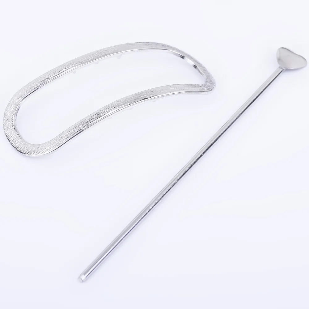 3" Alloy Pockmark Oval Geometric hair clip Minimalist hair accessories hair pin Hair Barrette Stylish Hair Clip 1pcs 102598