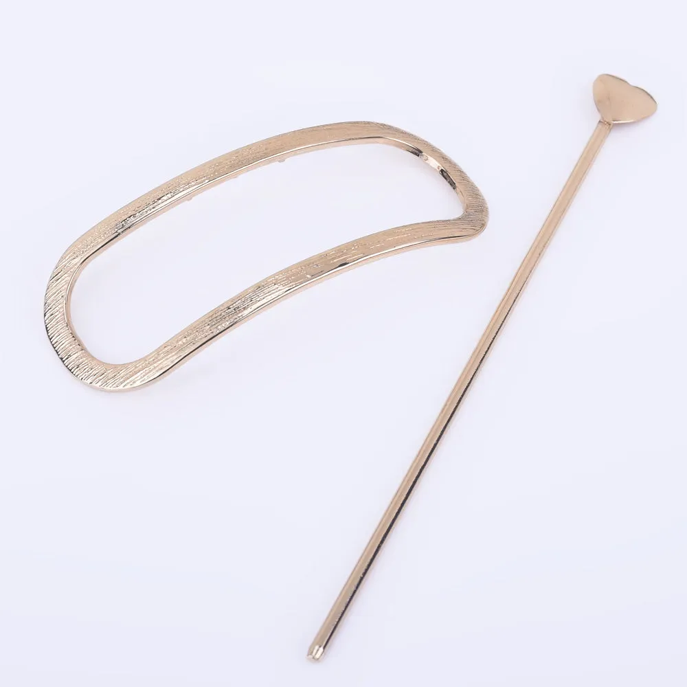 3" Alloy Pockmark Oval Geometric hair clip Minimalist hair accessories hair pin Hair Barrette Stylish Hair Clip 1pcs 102598