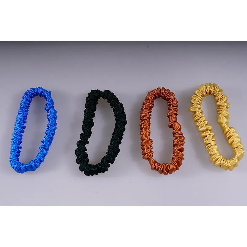 4 Pack Skinny Silk Scrunchies - Bright - dropshipping