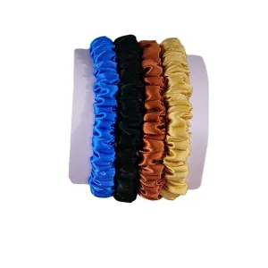 4 Pack Skinny Silk Scrunchies - Bright - dropshipping
