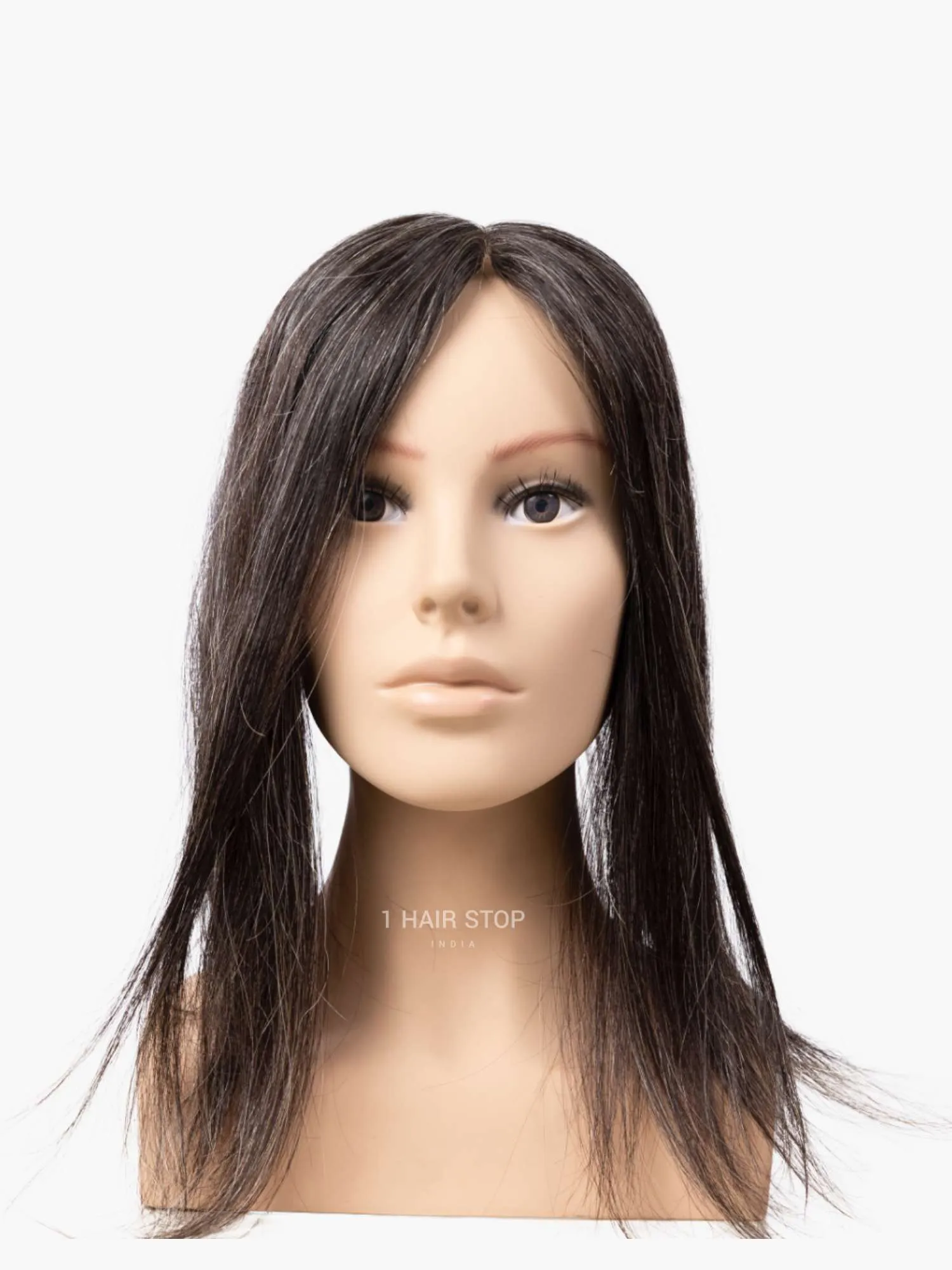 4x4'' Salt & Pepper Luxury Lace Hair Topper