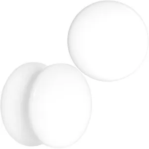 5/8 White Acrylic Saddle Plug Set of 2