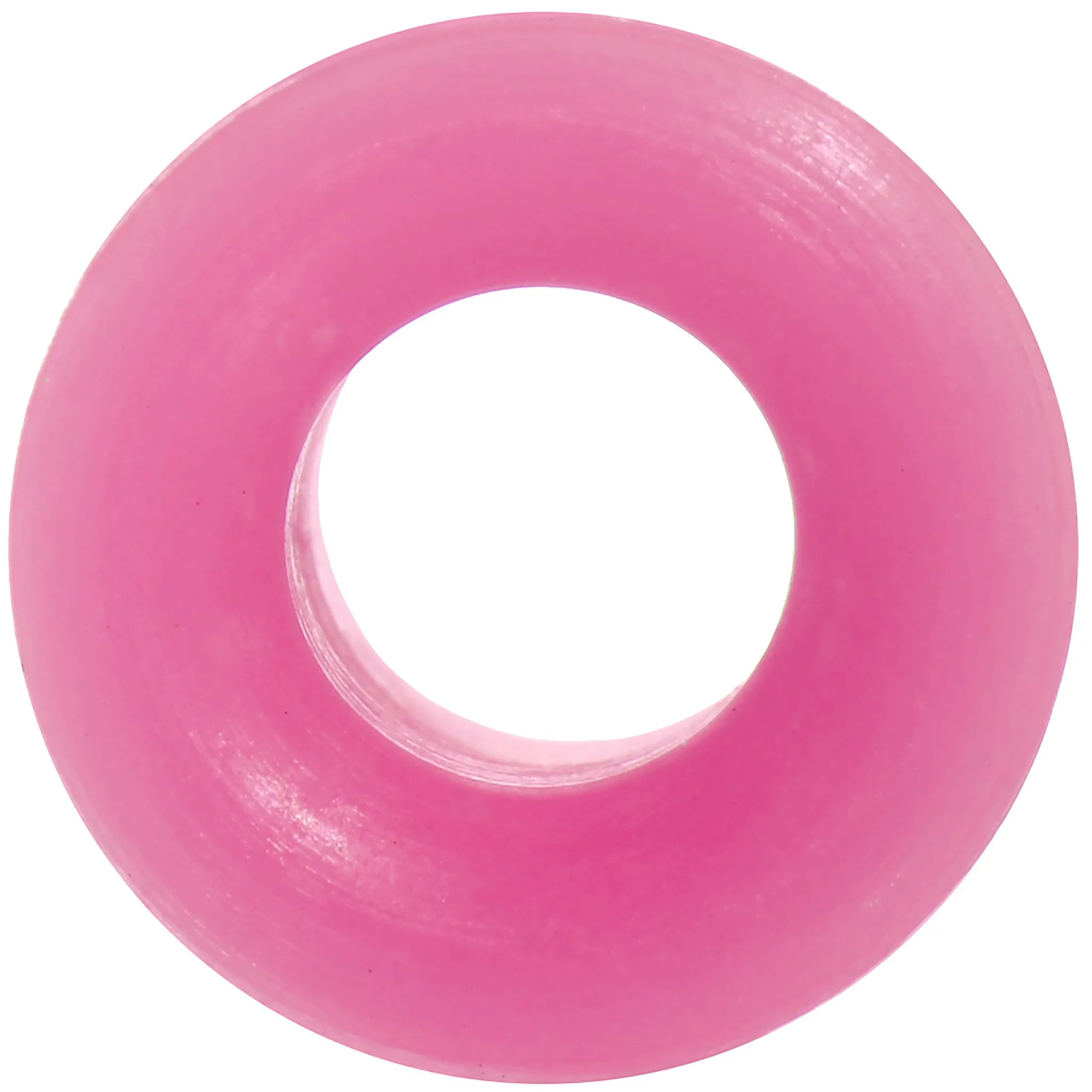 6 Gauge Neon Pink Silicone Glow in the Dark Double Flare Tunnel