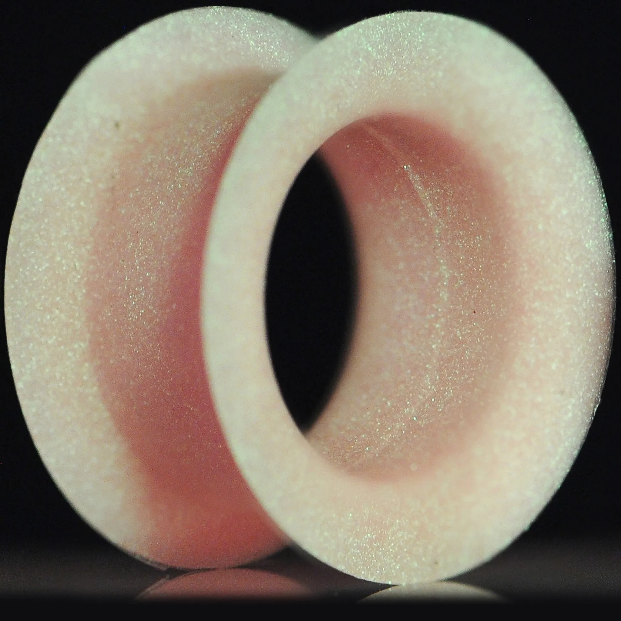 6 Gauge Neon Pink Silicone Glow in the Dark Double Flare Tunnel