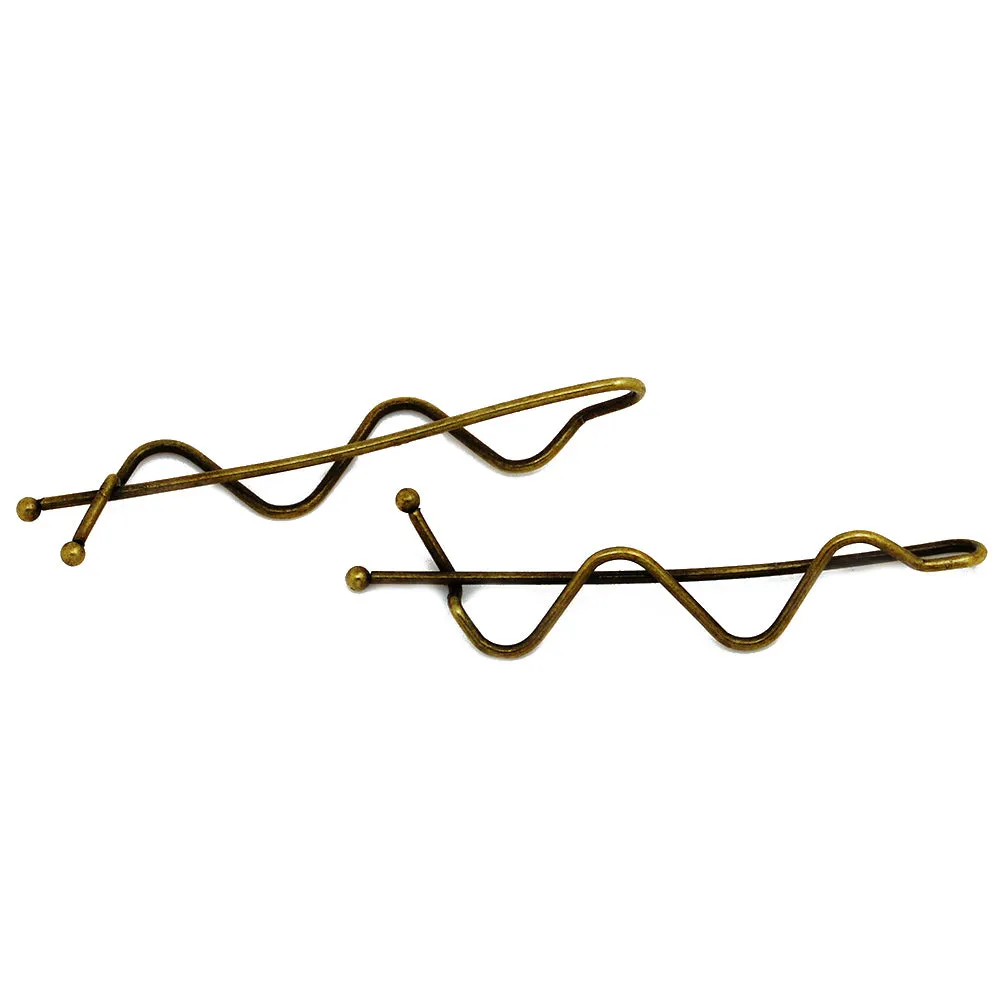 63*15mm Anqiue Bronze Minimalist Simple Hair slide,Metal Wave hair barrette,Word bobby hair pin,20pcs/lot