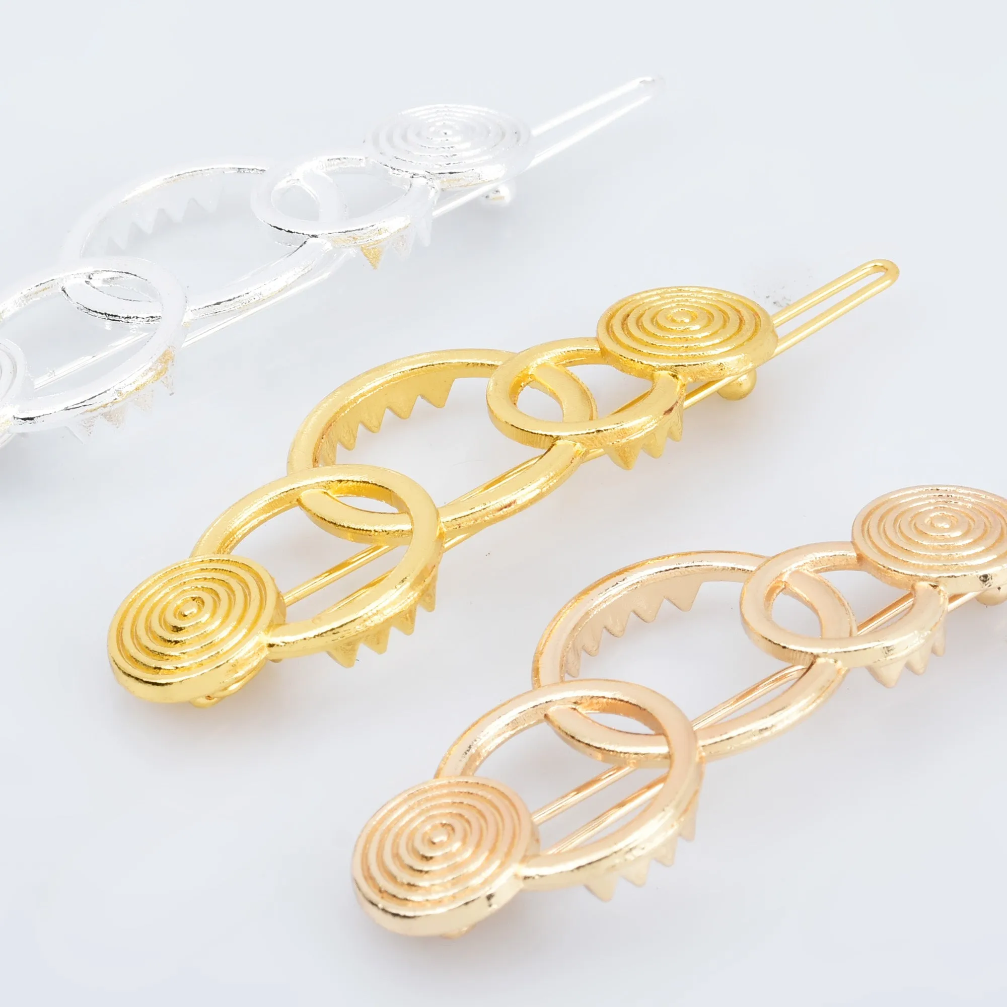 7/8"*2 1/8" Alloy Geometric Hair Clip Minimalist Hair Accessory Circle Hair Clip Barrette Hair Slide 5pcs 102915