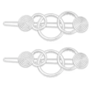 7/8"*2 1/8" Alloy Geometric Hair Clip Minimalist Hair Accessory Circle Hair Clip Barrette Hair Slide 5pcs 102915