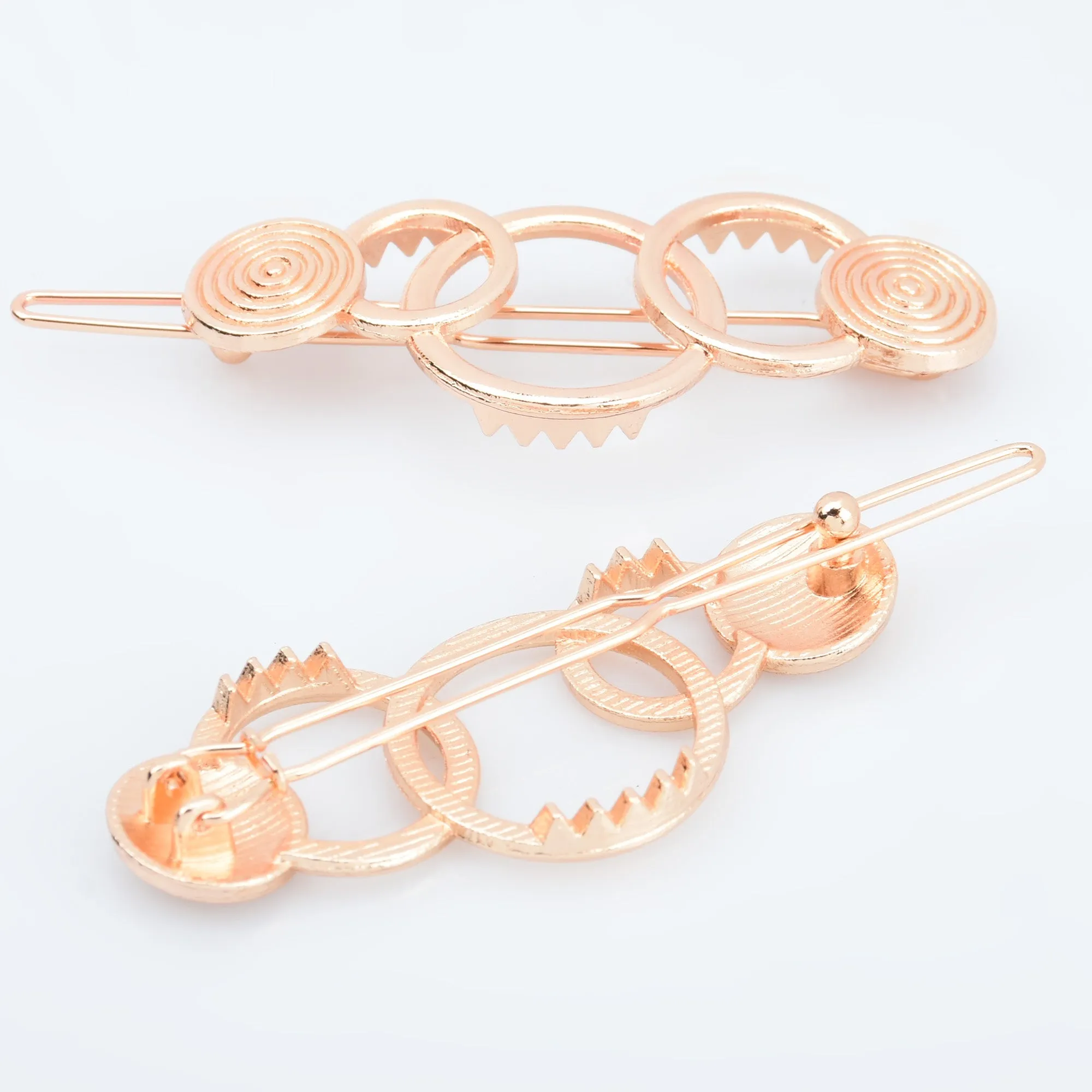 7/8"*2 1/8" Alloy Geometric Hair Clip Minimalist Hair Accessory Circle Hair Clip Barrette Hair Slide 5pcs 102915