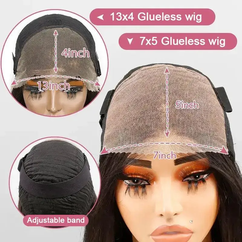 7X5 Glueless Minimalist Design Wig Micro Knots Wear Go Body Wave Human Hair