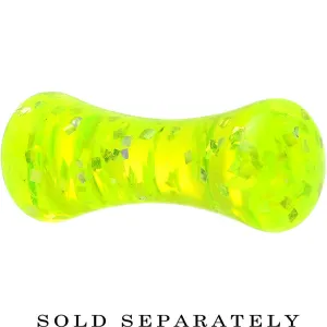 8 Gauge Neon Green Ultra Glitter Saddle Plug