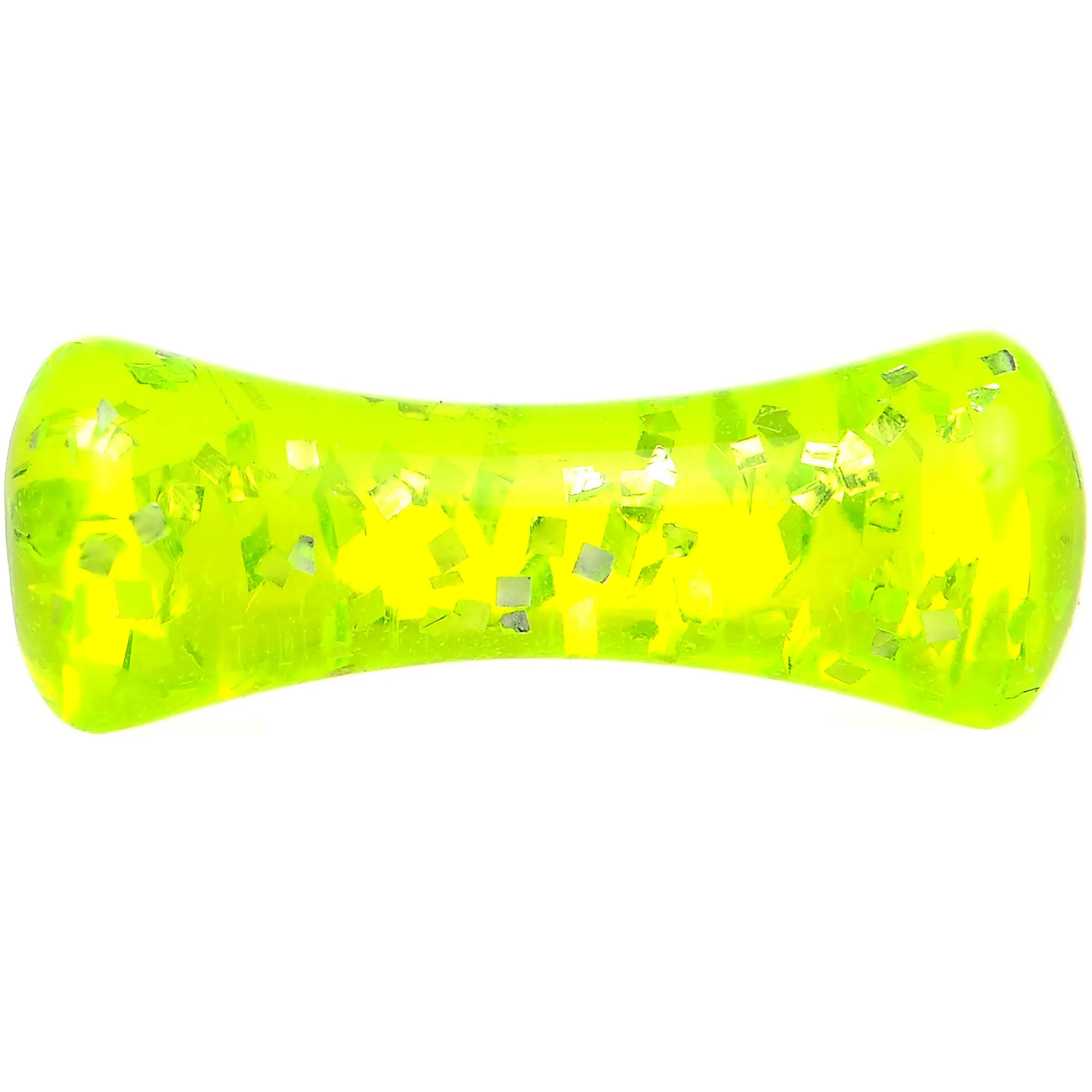 8 Gauge Neon Green Ultra Glitter Saddle Plug