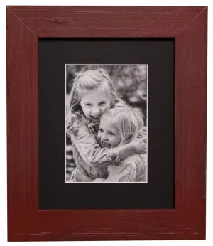 8x10 Red Distressed Frame, Black Mat
