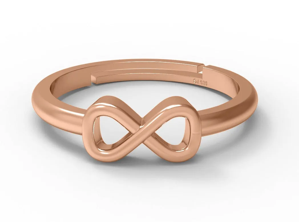 925 Sterling Silver Infinity Minimalist Forever Love Delicate Simple Women Promise Ring
