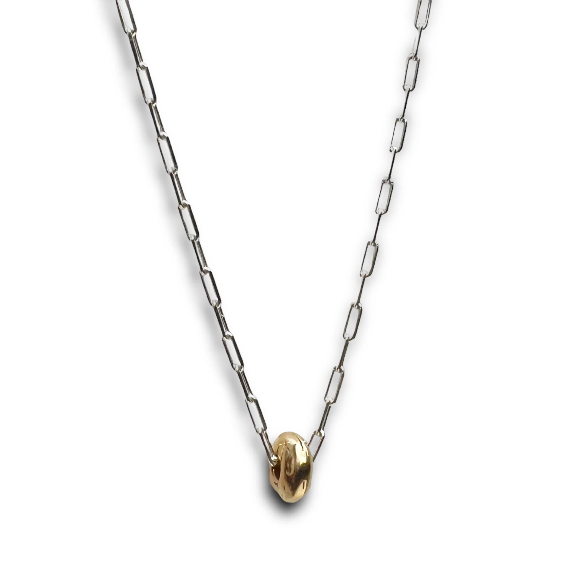 Abacus Bead - Bronze - Paper Clip Chain