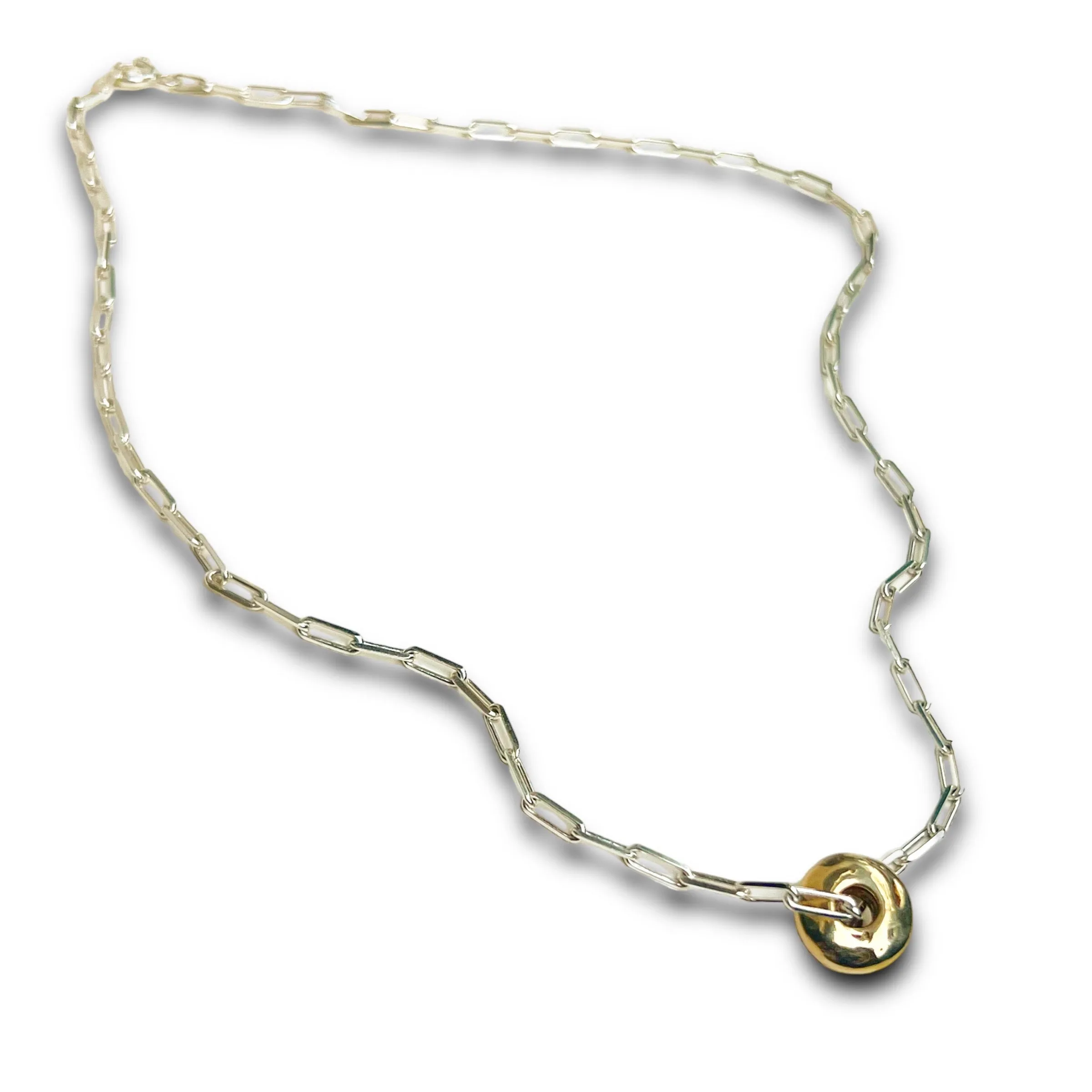 Abacus Bead - Bronze - Paper Clip Chain