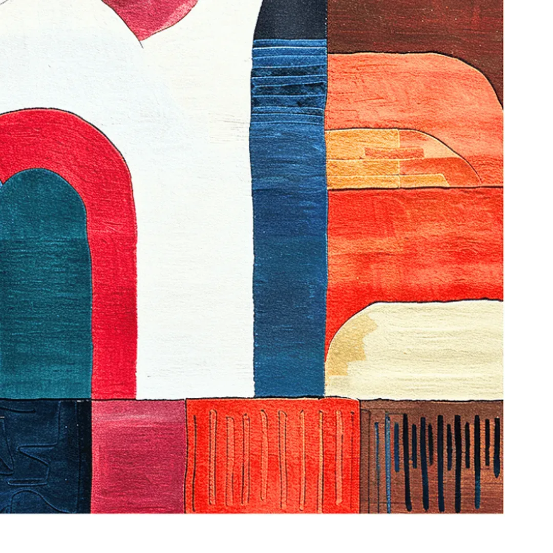 Abstract Cityscape Hand Tufted Rug