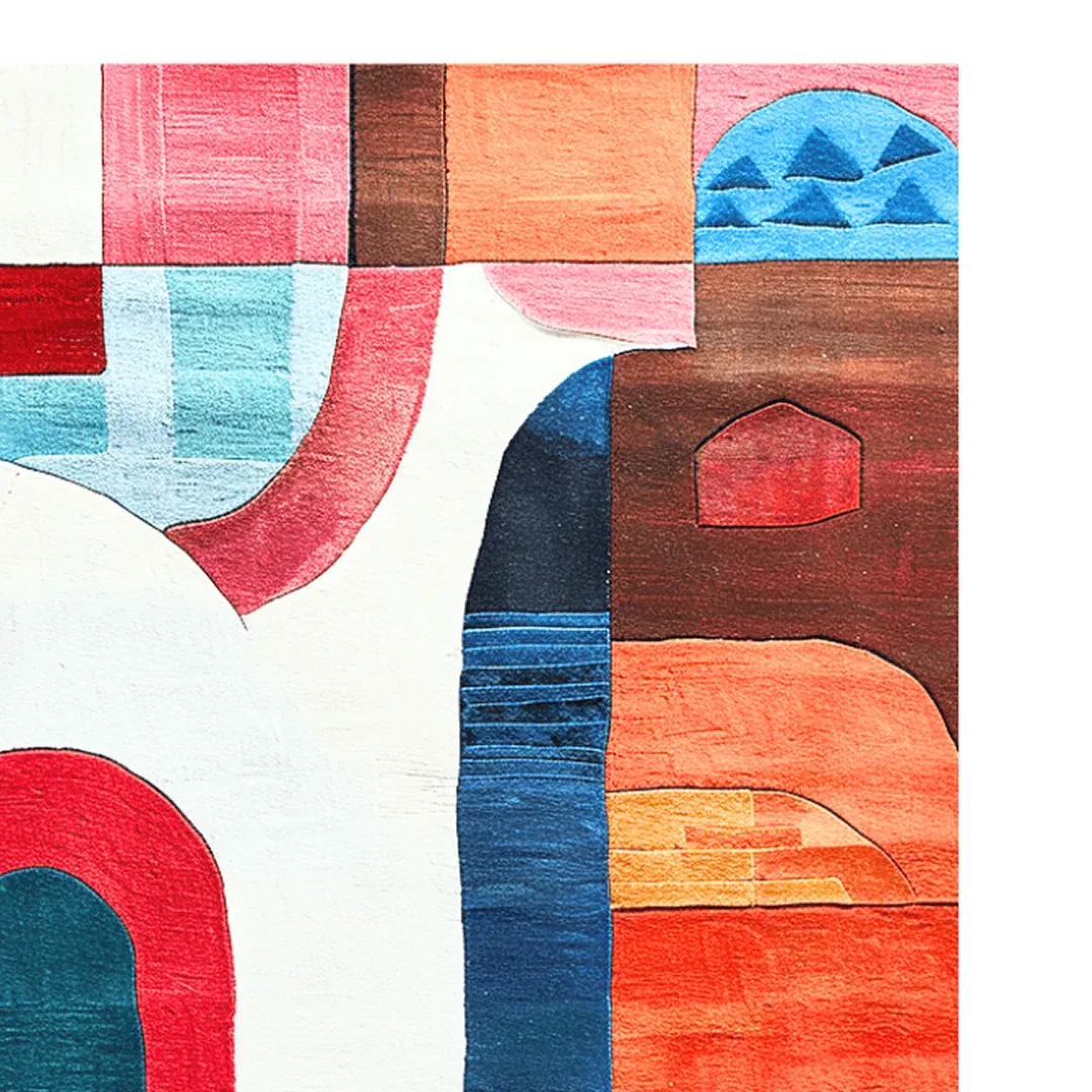 Abstract Cityscape Hand Tufted Rug