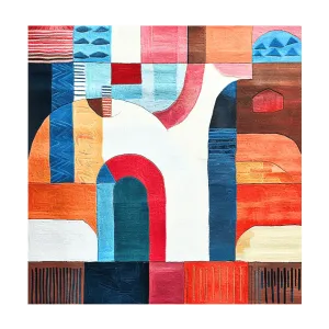 Abstract Cityscape Hand Tufted Rug