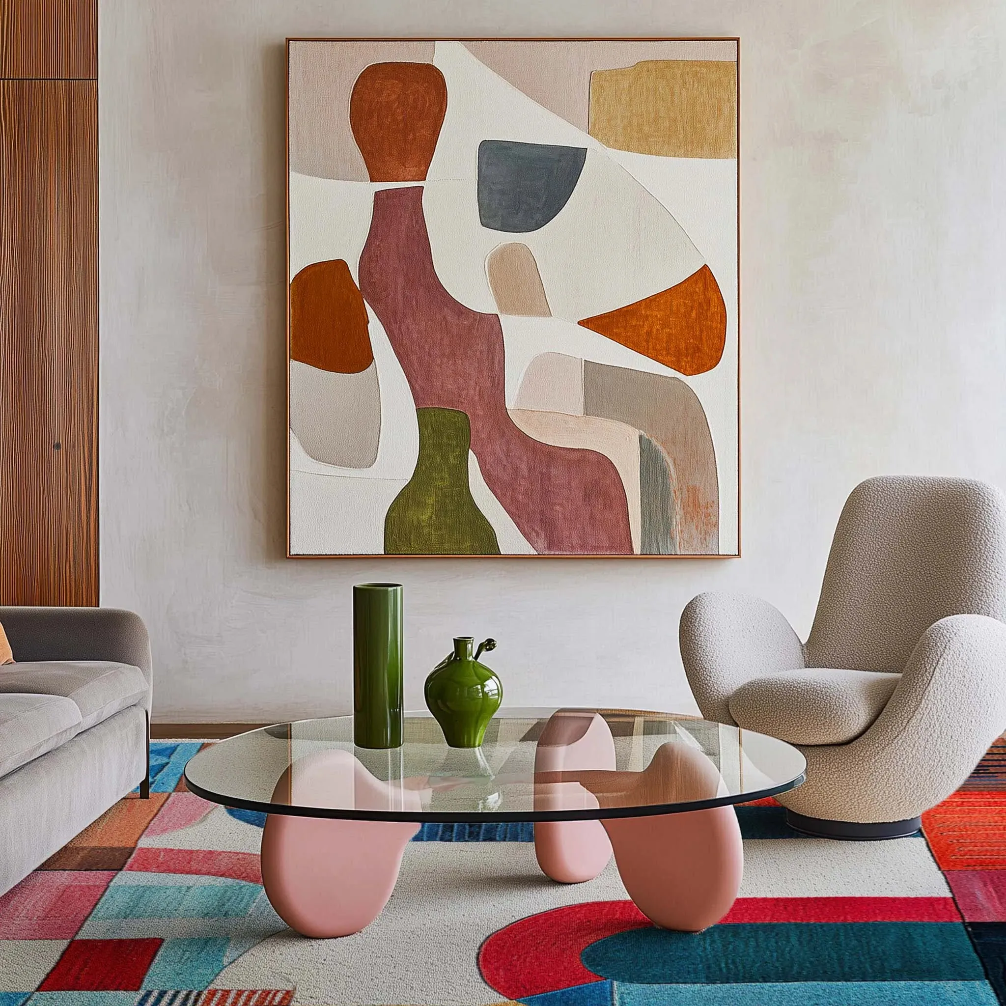 Abstract Cityscape Hand Tufted Rug