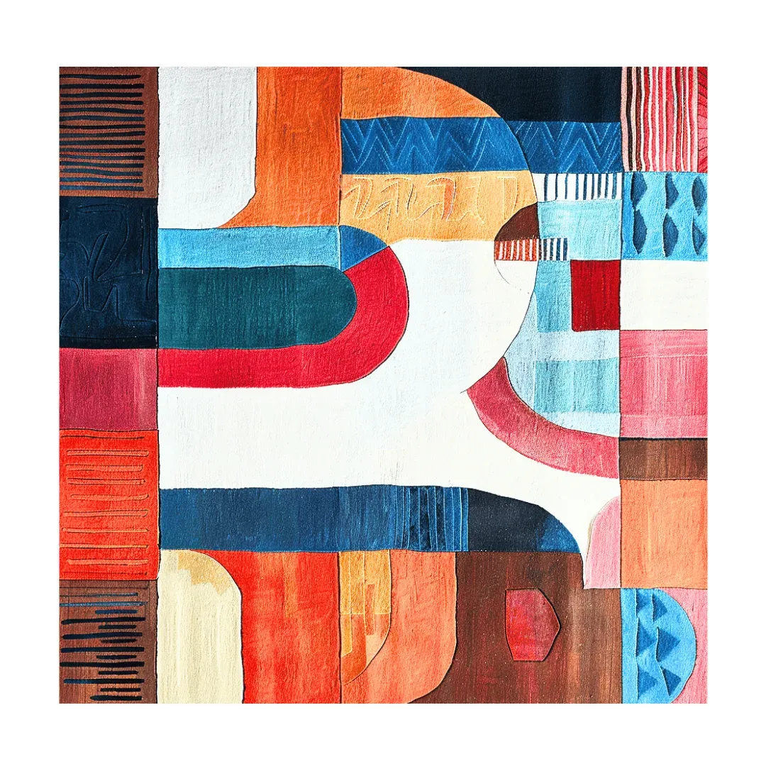 Abstract Cityscape Hand Tufted Rug