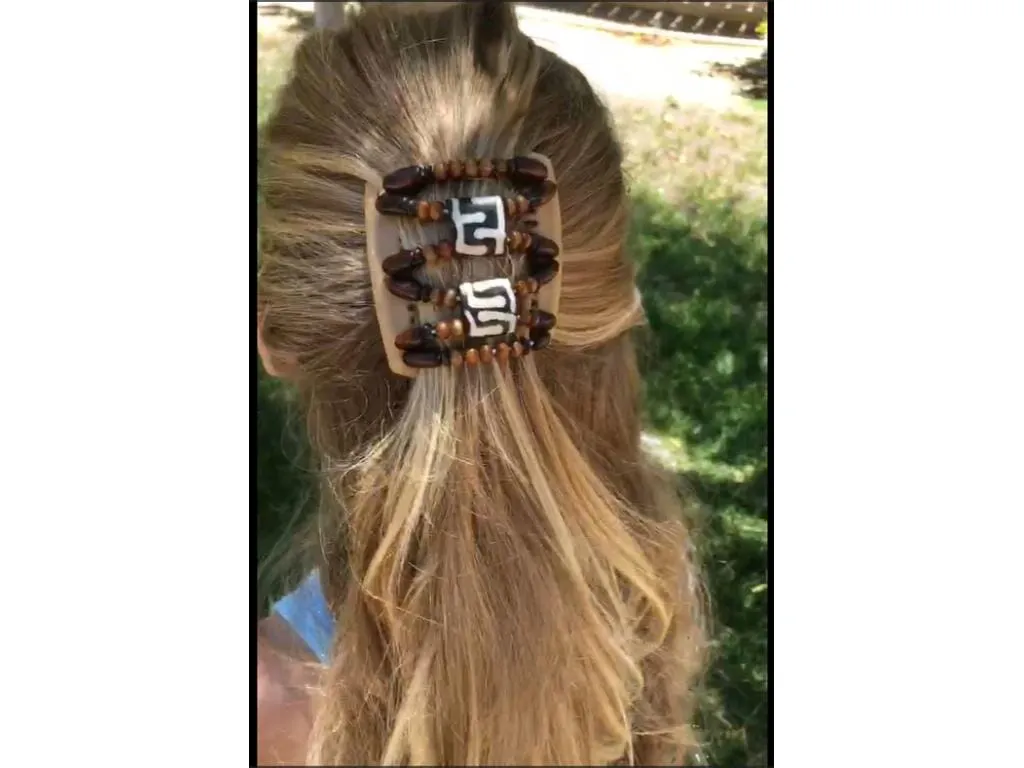 African Butterfly Chameleon Hair Comb - Ndalena Black 40