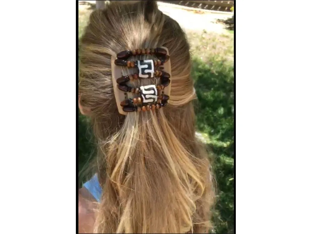 African Butterfly Chameleon Hair Comb - Ndebele Black 33