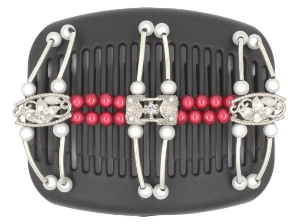 African Butterfly Hair Comb - Flowers Black 49