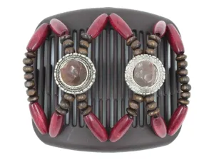 African Butterfly Hair Comb - Gemstone Brown 73