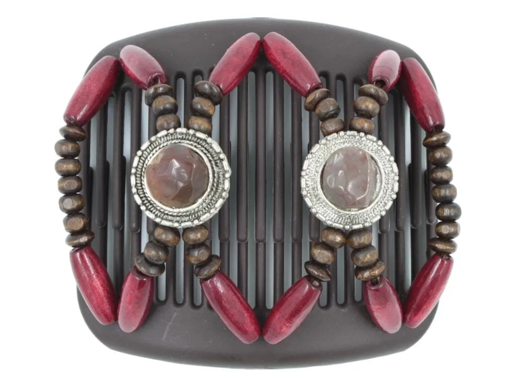 African Butterfly Hair Comb - Gemstone Brown 73