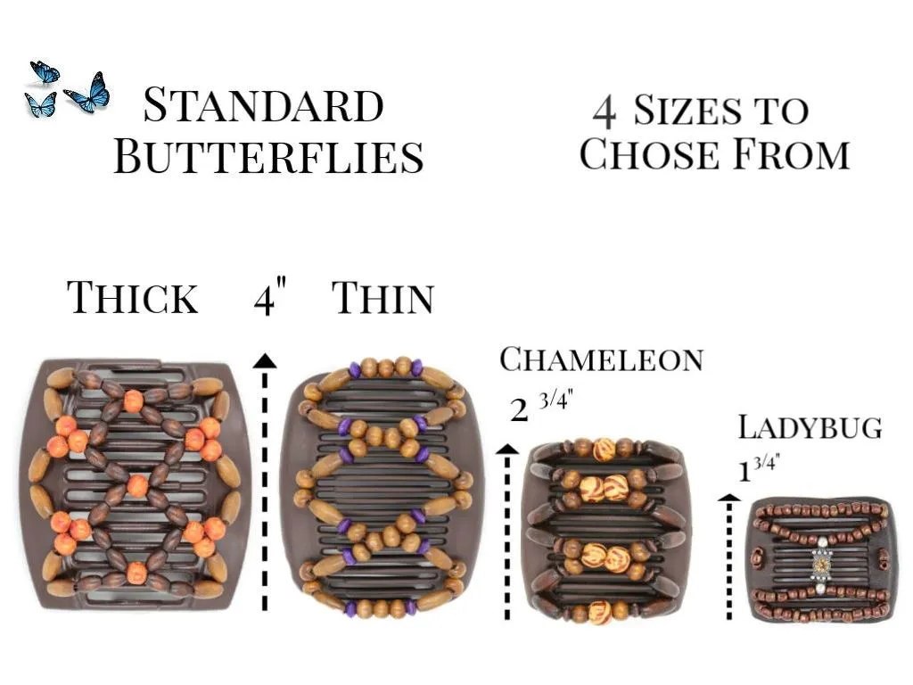 African Butterfly Hair Comb - Ndalena Blonde Pearl 11