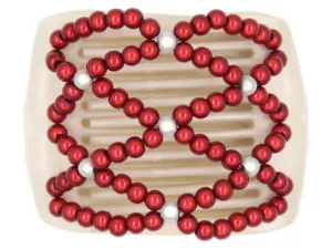 African Butterfly LadyBug Hair Comb - White Pearl 32