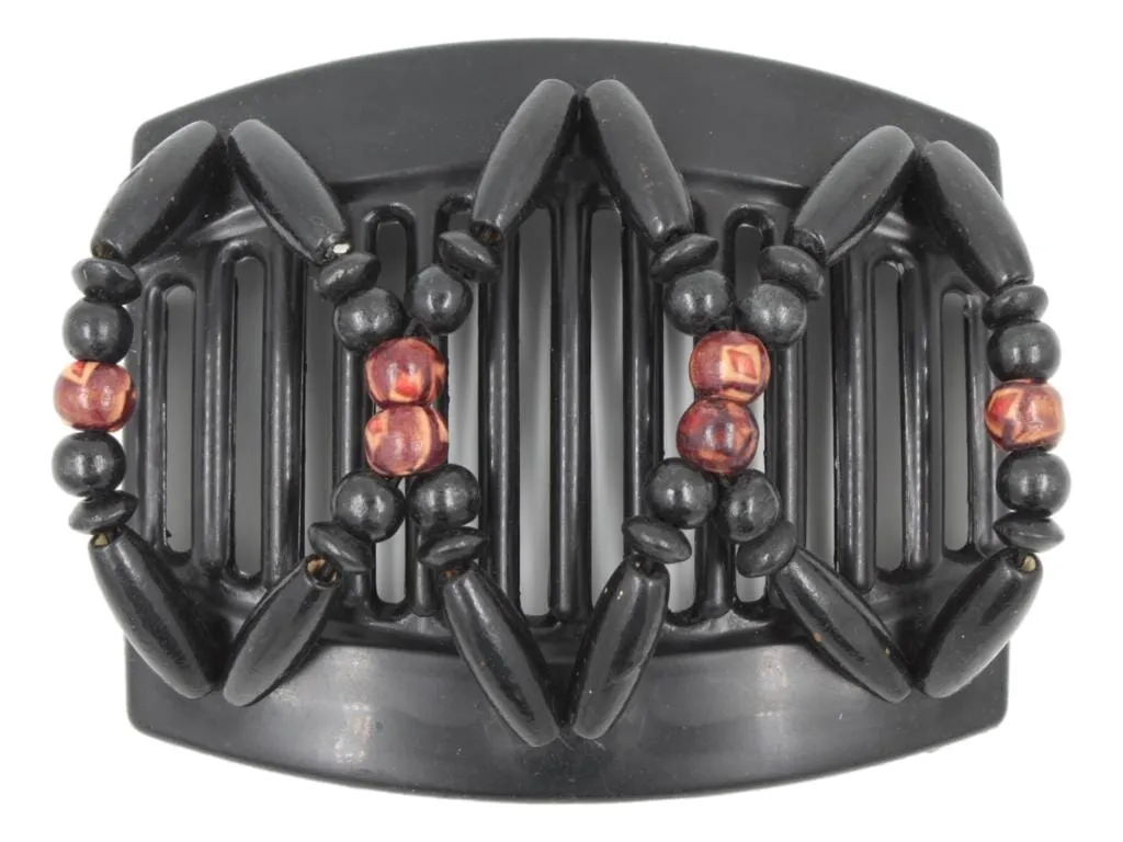 African Butterfly Thick Hair Comb - Beada Black 194
