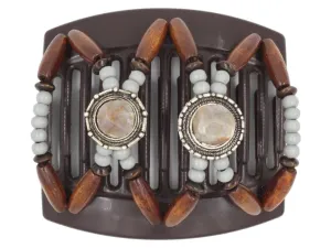 African Butterfly Thick Hair Comb - Gemstone Brown 68