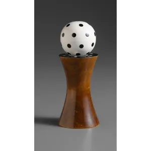 Alpha in Brown, Black, and White Wooden Salt Shaker or Pepper Mill Grinder by Robert Wilhelm of Raw Design