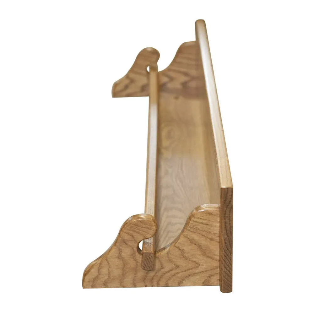 Amish Oak Quilt Rack with Shelf, Fruitwood