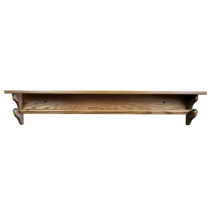 Amish Oak Quilt Rack with Shelf, Fruitwood