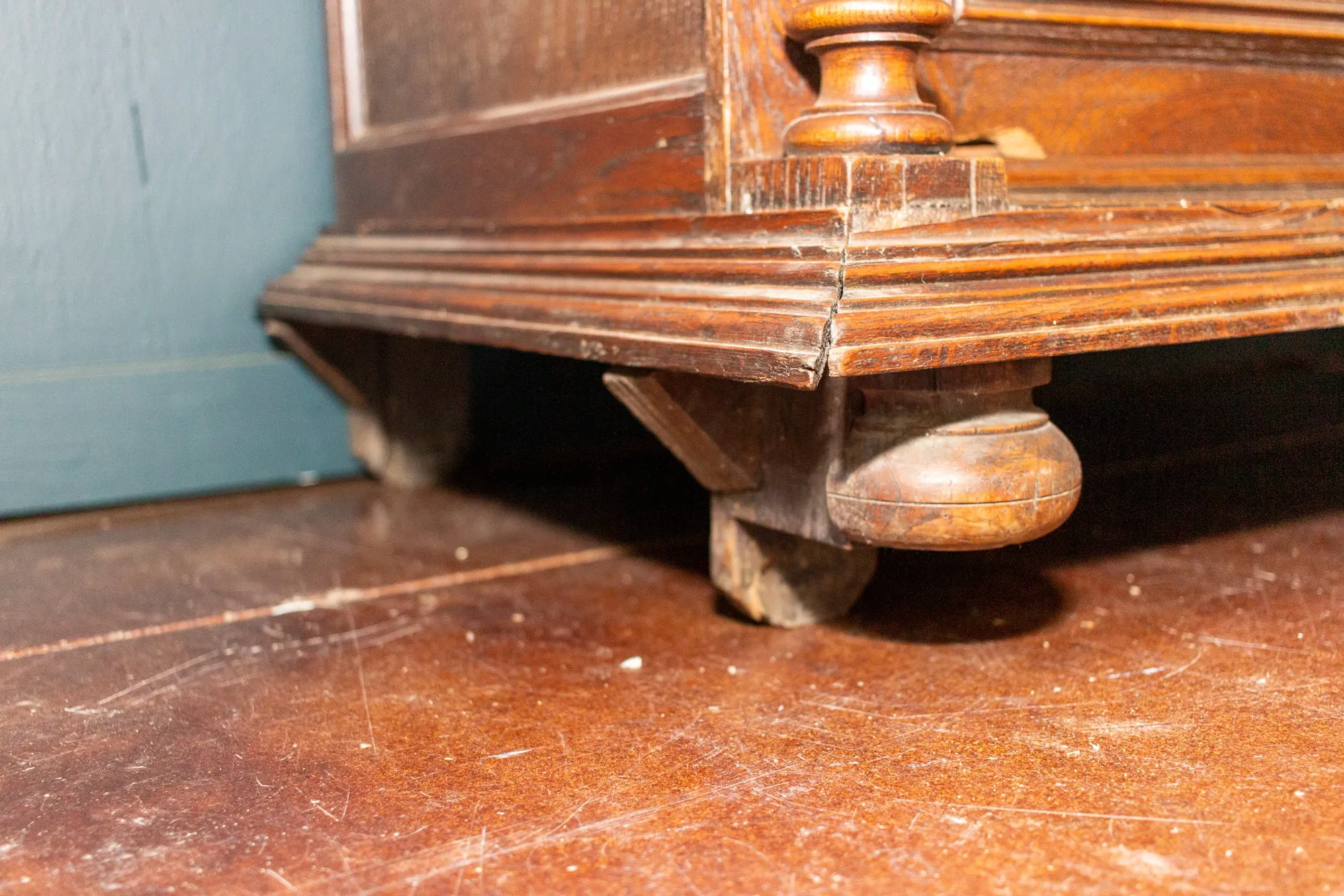 Antique French Henri II Style Oak Carved Buffet with Carved Bow Detail
