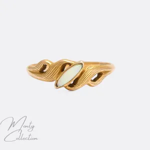 Art Nouveau Opal Solitaire Ring